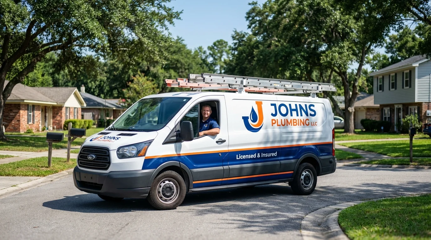 Johns Plumbing LLC service van in Livermore, KY